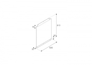 Bertazzoni Original 60 cm - stänkskydd. Rostfri (901347)