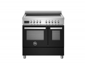 Bertazzoni Professional-serien. 90 cm spis, 5 zon induktionshäll med flexizone, dubbelugn med varmluft + grill*. Svart. (PRO95I2ENET) - 5 års garanti