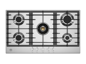 Bertazzoni Modern-serien. 90 cm gashäll med central dubbelwok. 5 zoner. (Rostfritt stål) (P905CMODX) - 5 års garanti