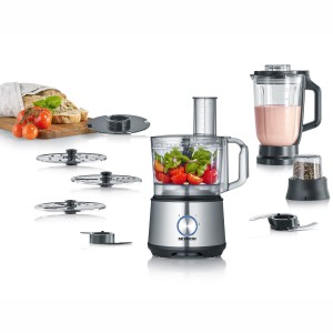 Severin Matberedare 1200 W Mixer, Bunke, Rivskivor (Rostfri -  3892000) Fri frakt, omgående leverans