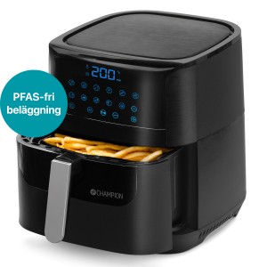 Champion Airfryer XL .Ceramic. 5,5L. 1800W. Svart. (CHAF600) - Fri frakt