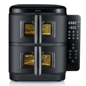 Severin Dubbel Airfryer. 2 × 5,5L. 2800W. PFAS-fri. Svart. (FR 2468) - Fri frakt