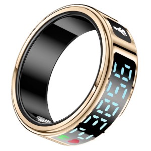 FITPADDY Smart ring. LCD-skärm m. realtidsdata. IP68-vattentålighet. Stöd för iOS och Android. Färg: guld. Storlek XL. (FITRING01XL) - Fri frakt *demo-ex*