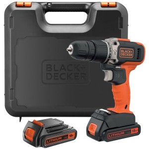 BLACK & DECKER Slagborrmaskin 18V lithium-ion 2X1,5AH batteri. (BCD003C2K-QW) - Fri frakt