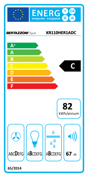Energidekal Bertazzoni Heritage-serien. Väggmonterad fläkt, 70 cm, effekt 700 m3/h, färg elfenbensvit. (KR70HER1ADA) - 5 års garanti