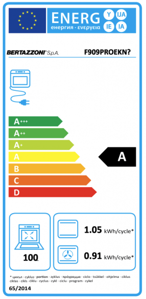 Energidekal Bertazzoni Professional-serien. 90 cm elektrisk multifunktionsugn för inbyggnad, 9 funktioner. 100L. Carbonio. (F909PROEKN) - 5 års garanti