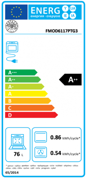 Energidekal Bertazzoni Modern-serien. 60 cm inbyggnadsugn. Pyrolys. TFT-display. 80L. Guld. Blank. (FMOD6117PTG3) - 5 års garanti